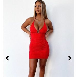 red bodycon dress
